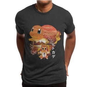 NWOT Mens Unisex XL Charmander Fire Monster Black T-Shirt Tee Fun Gift!